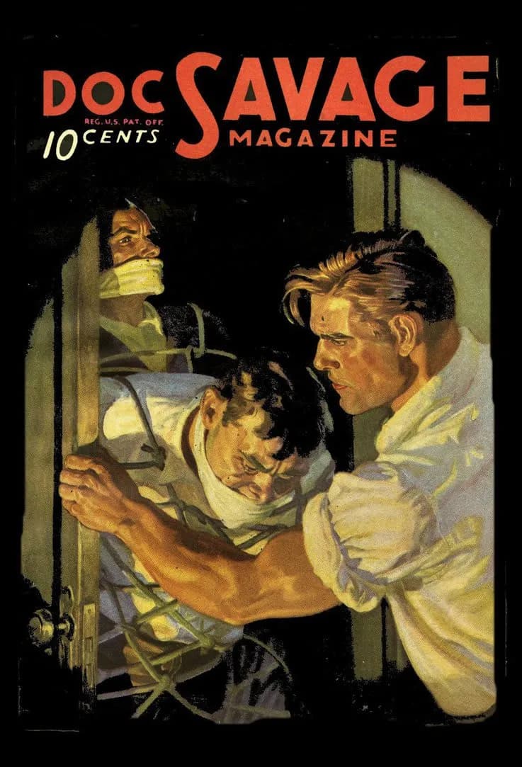 Doc Savage pulp magazine cover art